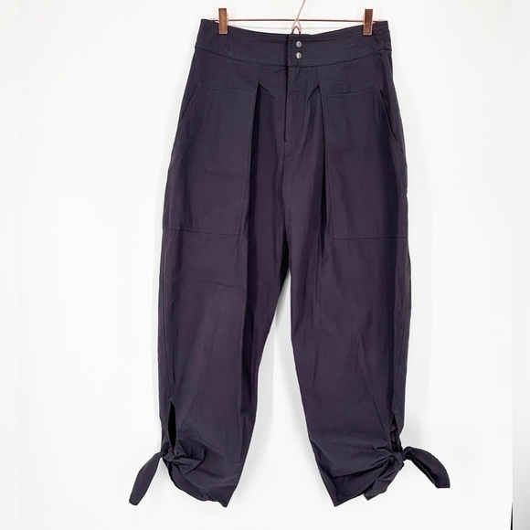 Isabel Marant Gaviao High-Rise Cotton Cropped Relaxed Tapered Pants - Picture 2 of 8